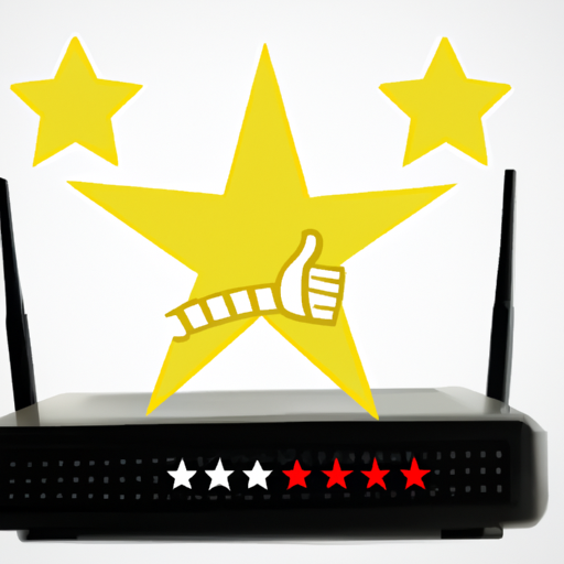 A composed shot of the router with a thumbs up or star rating graphic overlay to represent the final assessment