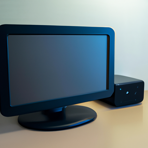 A mini pc mounted behind a flat screen monitor on a clean and organized desk