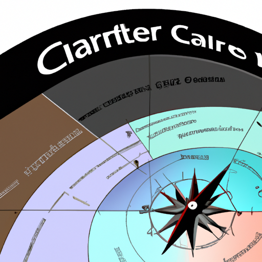 A navigational compass overlaid on a map of company logos indicating career paths in graphics programming
