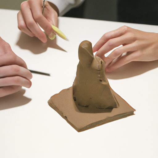 A pair of hands meticulously shaping a clay model to symbolize the manual effort in curating data sets