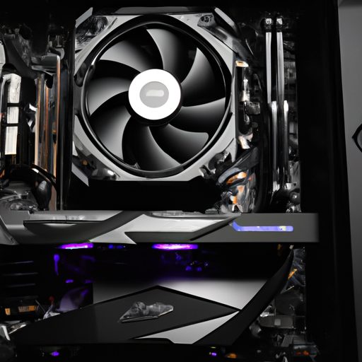 A photo of the internal layout of a pc highlighting the rtx 3090 24gb gpu and noctua nh-d15 cooler