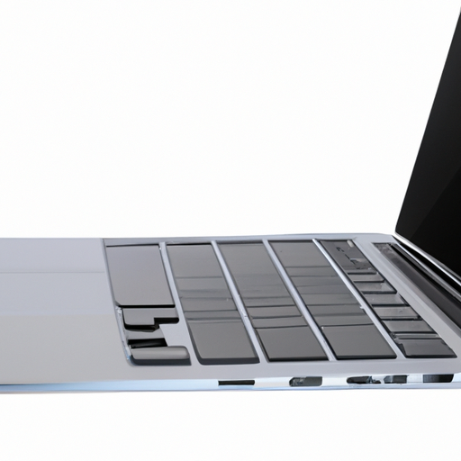 A side profile of the laptop showcasing the thin-bezel display and the overall sleek design