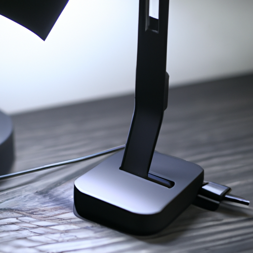A sleek docking station on a desk