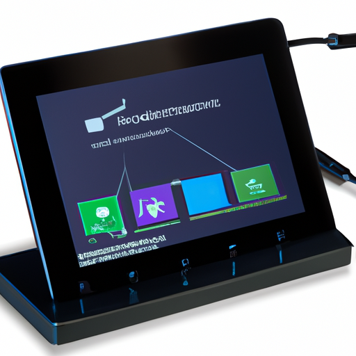 A surface tablet displaying a device connected notification with various peripherals connected through the dock