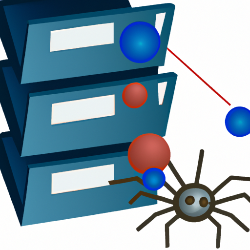 An animated image of a spider collecting data balls and putting them in a database folder
