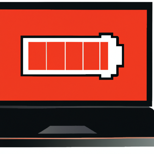 An image of the laptop unplugged with a battery icon showing low power