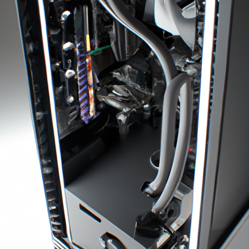 An open gaming pc tower showing tidy cable management and the interior hardware setup
