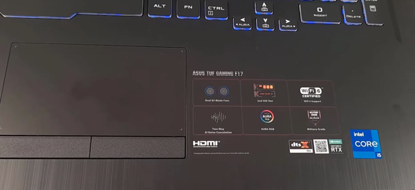 Asus tuf 17.3 gaming laptop touchpad