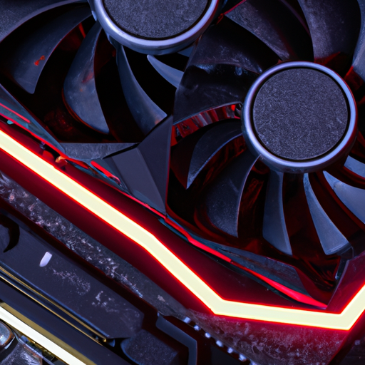 Close-up of the rtx 3060 graphics card with led lighting
