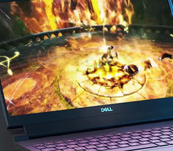 Dell g15 gaming laptop grey front view