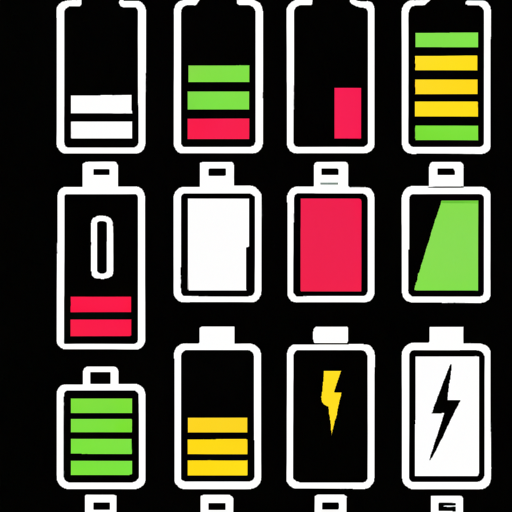 Iconography representing battery life and a variety of connectivity ports