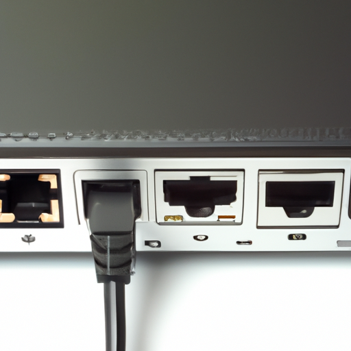 Top view of the mini pc showing various input/output ports with cables connected