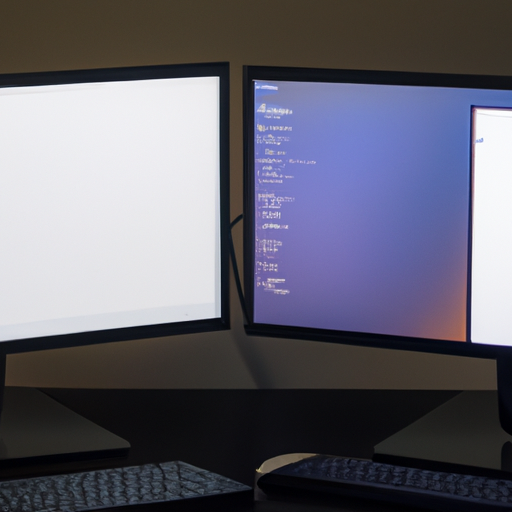 Two asus monitors side by side on a desk set up in a dual-monitor configuration showing different applications open on screen